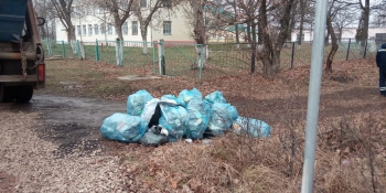 Уборка территории от мусора с применением трактора. Фото 3